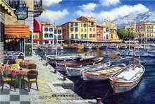 Charger l&#39;image dans la galerie, peinture par numéros | Bateaux au Port | bateaux complexe paysages | FiguredArt