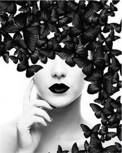 peinture par numéros | Beauté et Papillons | animaux intermédiaire papillons portrait | FiguredArt