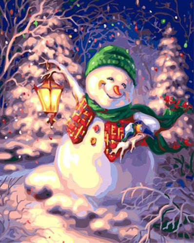 peinture par numéros | Bonhomme de Neige | Intermédiaire, Noël | FiguredArt