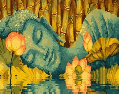 peinture par numéros | Bouddha dormant | facile fleurs portrait religion | FiguredArt