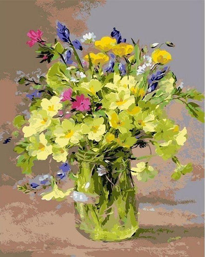 peinture par numéros | Bouquet de fleurs jaunes | nouveautés fleurs intermédiaire | FiguredArt