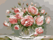 Charger l&#39;image dans la galerie, peinture par numéros | Bouquet de Fleurs Roses 2 | fleurs intermédiaire | FiguredArt