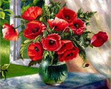 Charger l&#39;image dans la galerie, peinture par numéros | Bouquet de Fleurs Rouge | facile fleurs | FiguredArt