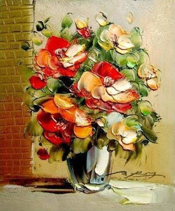 Figured'Art Peinture par Numéro Adulte Bouquet de Fleurs Rouge - Activité  Manuelle Kit de Loisir Créatif DIY Numéro d'Art Complet - 40x50cm sans