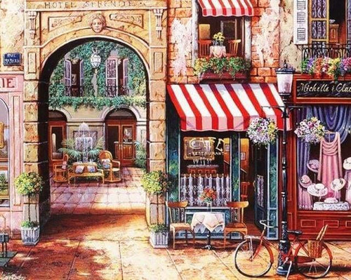 peinture par numéros | Boutique de Modiste Vintage | complexe ville | FiguredArt