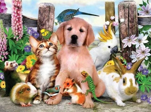 Broderie Diamant | Broderie Diamant - Animaux Amis | animaux Broderie Animaux | FiguredArt