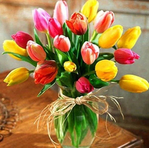 Broderie Diamant | Broderie Diamant - Bouquet de Tulipes | Broderie Fleurs fleurs | FiguredArt