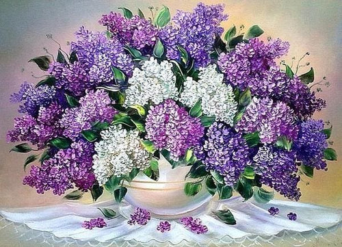 Broderie Diamant | Broderie Diamant - Bouquet Violet | Broderie Fleurs fleurs | FiguredArt