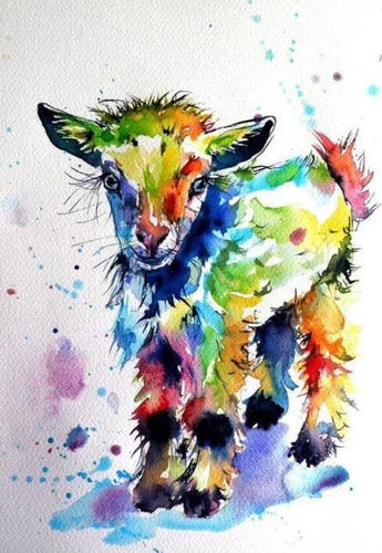 Broderie Diamant | Broderie Diamant - Cabri PopArt | animaux Broderie Animaux Pop Art | FiguredArt