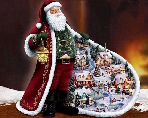 Broderie Diamant | Broderie Diamant - Cadeaux du Père Noël | Broderie Religion Noël | FiguredArt