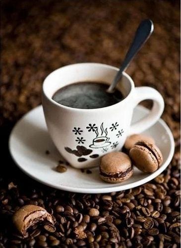 Broderie Diamant | Broderie Diamant - Café et macarons | Broderie Cuisine cuisine | FiguredArt