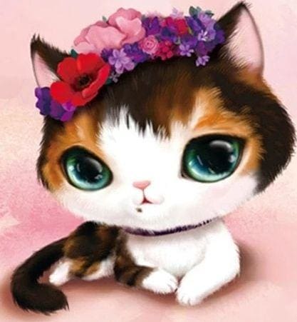 Broderie Diamant | Broderie Diamant - Chat aux Yeux verts | animaux Broderie Animaux chats | FiguredArt