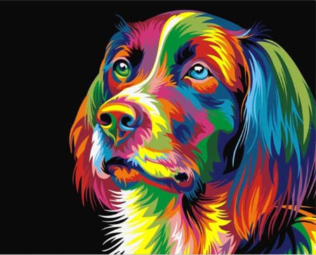 Broderie Diamant | Broderie Diamant - Chien Pop Art | animaux Broderie Animaux chiens Pop Art | FiguredArt