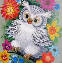 Charger l&#39;image dans la galerie, Broderie Diamant | Broderie Diamant - Chouette et Fleurs | animaux Broderie Animaux chouettes et hiboux fleurs | FiguredArt