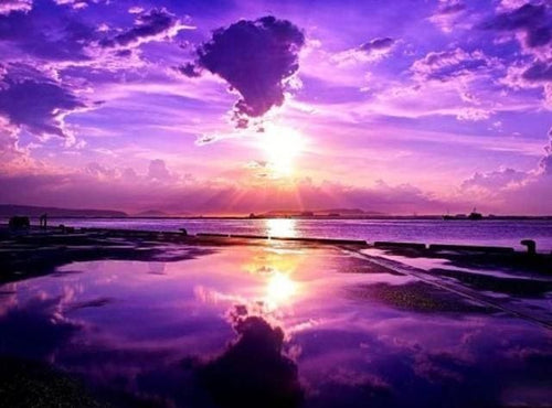 Broderie Diamant | Broderie Diamant - Ciel rosé | Broderie Paysages paysages | FiguredArt