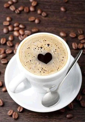 Broderie Diamant | Broderie Diamant - Coeur de Café | Broderie Cuisine cuisine | FiguredArt