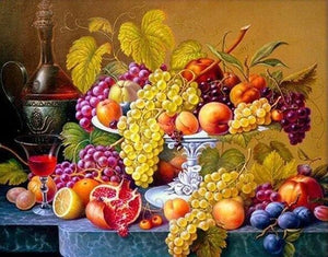 Broderie Diamant | Broderie Diamant - Corbeille de Fruits | Broderie Fleurs fleurs | FiguredArt