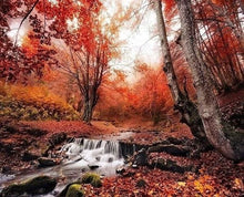 Charger l&#39;image dans la galerie, Broderie Diamant | Broderie Diamant - Cours deau en Forêt dAutomne | Broderie Paysages paysages | FiguredArt