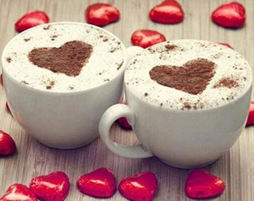 Broderie Diamant | Broderie Diamant - Duo de Cafés | Broderie Cuisine cuisine | FiguredArt