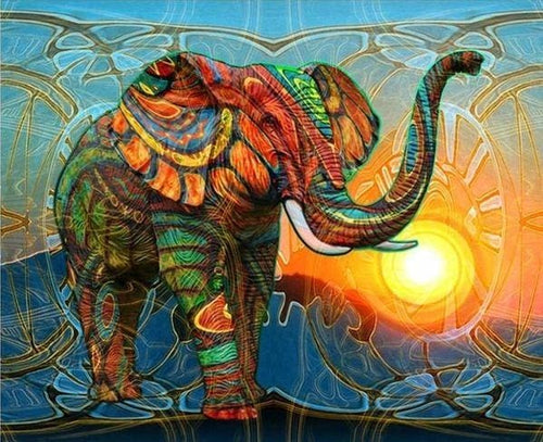 Broderie Diamant | Broderie Diamant - Eléphant artistique | animaux Broderie Animaux éléphants | FiguredArt