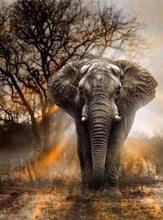 Charger l&#39;image dans la galerie, Broderie Diamant | Broderie Diamant - Eléphant dans la Savane | animaux Broderie Animaux éléphants | FiguredArt