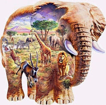 Charger l&#39;image dans la galerie, Broderie Diamant | Broderie Diamant - Eléphant Paysage | animaux Broderie Animaux paysages éléphants | FiguredArt