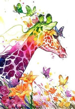 Charger l&#39;image dans la galerie, Broderie Diamant | Broderie Diamant - Girafe colorée | animaux Broderie Animaux girafes | FiguredArt