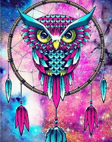 Broderie Diamant | Broderie Diamant - Hiboux Pendentifs | animaux Broderie Animaux chouettes et hiboux | FiguredArt