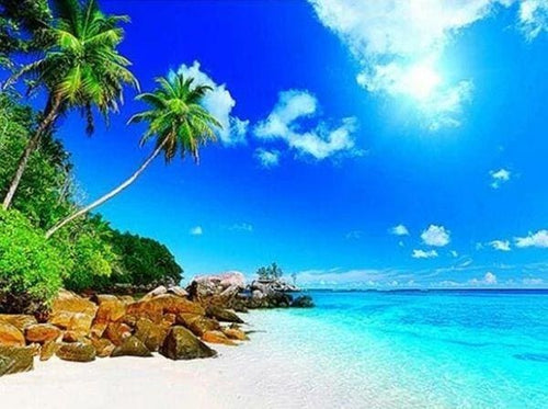 Broderie Diamant | Broderie Diamant - Ile paradisiaque | Broderie Paysages paysages | FiguredArt