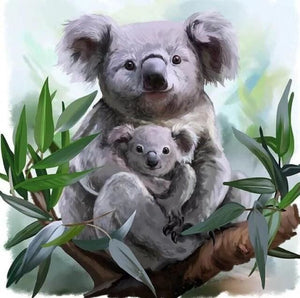 Broderie Diamant | Broderie Diamant - Koala et son Petit | animaux Broderie Animaux | FiguredArt