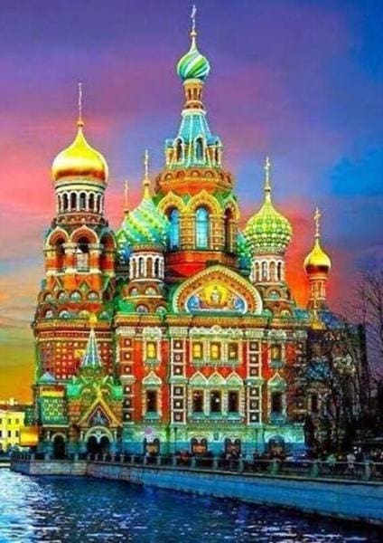 Broderie Diamant | Broderie Diamant - Kremlin de Moscou | Broderie Ville ville | FiguredArt