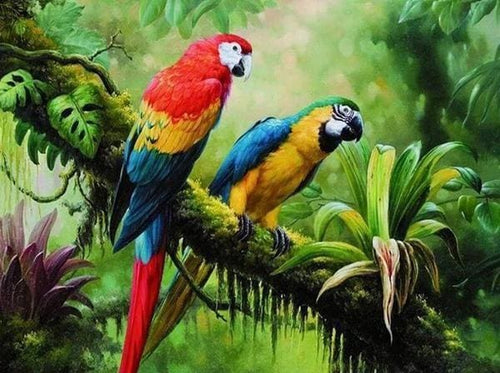 Broderie Diamant | Broderie Diamant - Les Perroquets | animaux Broderie Animaux oiseaux perroquets | FiguredArt