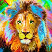 Charger l&#39;image dans la galerie, Broderie Diamant | Broderie Diamant - Lion Multicolore | animaux Broderie Animaux lions | FiguredArt