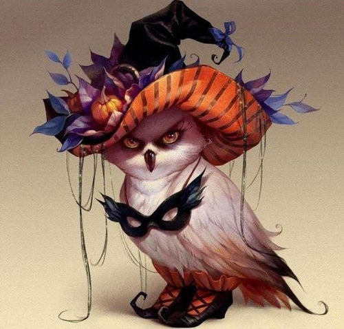 Broderie Diamant | Broderie Diamant - LOiseau au Chapeau | animaux Broderie Animaux oiseaux | FiguredArt