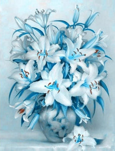 Broderie Diamant | Broderie Diamant - Lys bleus | Broderie Fleurs fleurs | FiguredArt
