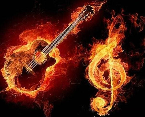 Broderie Diamant | Broderie Diamant - Musique en Feu | Broderie Romantique musique romantique | FiguredArt
