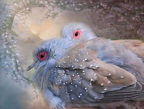 Broderie Diamant | Broderie Diamant - Oiseaux brillants | animaux Broderie Animaux oiseaux | FiguredArt