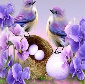 Broderie Diamant | Broderie Diamant - Oiseaux et Oeufs | animaux Broderie Animaux oiseaux | FiguredArt