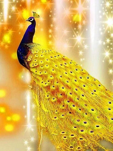 Broderie Diamant | Broderie Diamant - Paon scintillant | animaux Broderie Animaux paons | FiguredArt