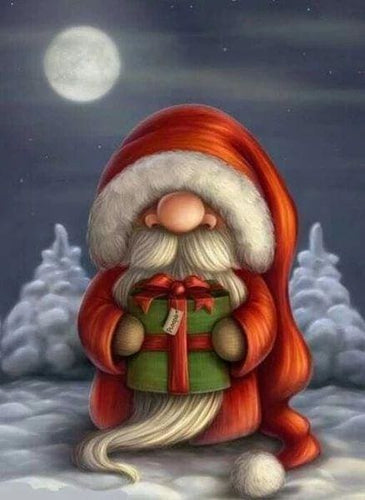 Broderie Diamant | Broderie Diamant - Père Noël sous sa Capuche | Broderie Paysages Noël paysages | FiguredArt