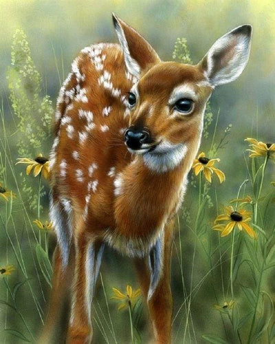 Broderie Diamant | Broderie Diamant - Petit Faon | animaux Broderie Animaux | FiguredArt