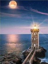 Charger l&#39;image dans la galerie, Broderie Diamant | Broderie Diamant - Phare de Nuit | Broderie Paysages paysages | FiguredArt
