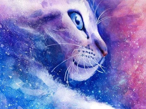 Broderie Diamant | Broderie Diamant - Regard de Chat | animaux Broderie Animaux chats | FiguredArt