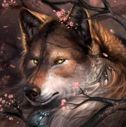Broderie Diamant | Broderie Diamant - Regard de Loup | animaux Broderie Animaux lapins loups | FiguredArt