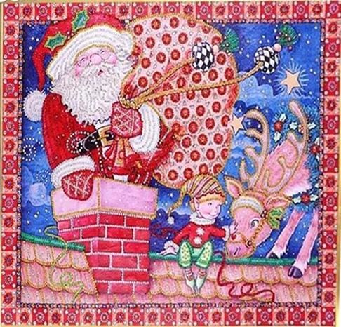 Broderie Diamant | Broderie Diamant - Tableau Père Noël | Broderie Religion Noël | FiguredArt