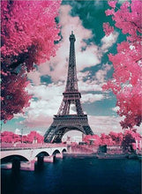 Charger l&#39;image dans la galerie, Broderie Diamant | Broderie Diamant - Tour Eiffel en Fleurs | Broderie Romantique Broderie Ville fleurs romantique ville | FiguredArt
