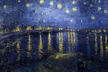 Charger l&#39;image dans la galerie, Broderie Diamant - Diamond Painting Van Gogh Nuit Etoilée sur le Rhone 40x50cm toile tendue sur châssis