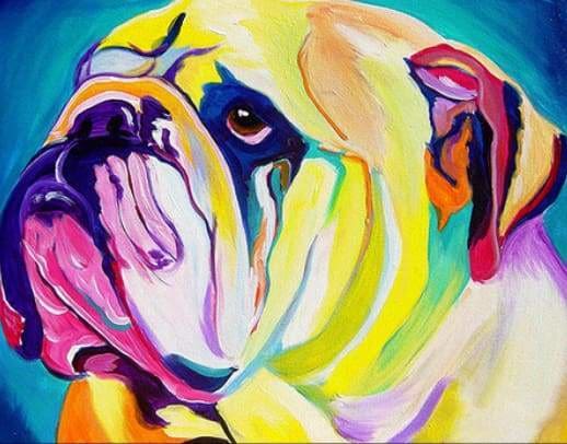 peinture par numéros | Bulldog flashy | animaux chiens complexe | FiguredArt