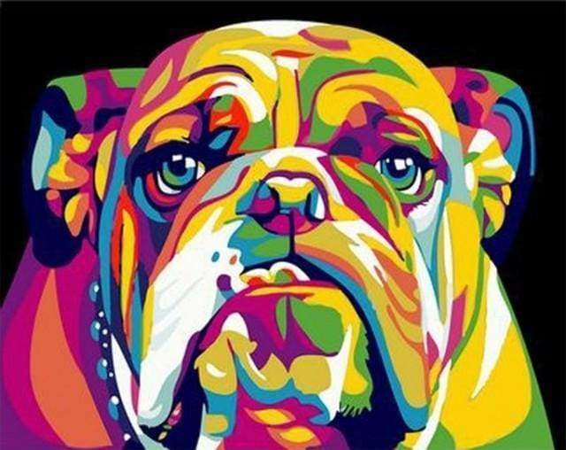peinture par numéros | Bulldog Pop Art | animaux chiens facile Pop Art | FiguredArt