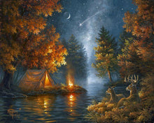 Charger l&#39;image dans la galerie, Peinture par numéros Camping sous une nuit étoilée | Figured&#39;Art intermédiaire animaux rennes et biches nouveautés